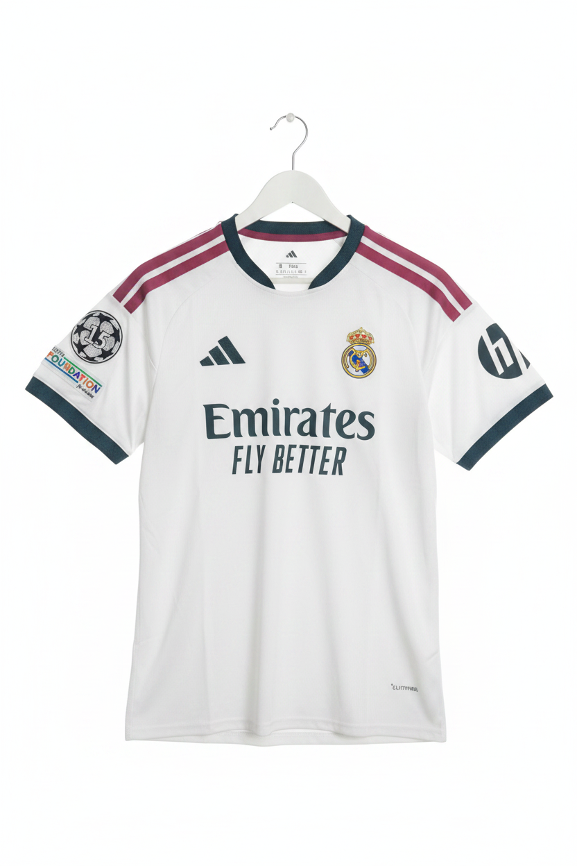 Tricou Real Madrid Mbappé #10 - față cuier fundal alb