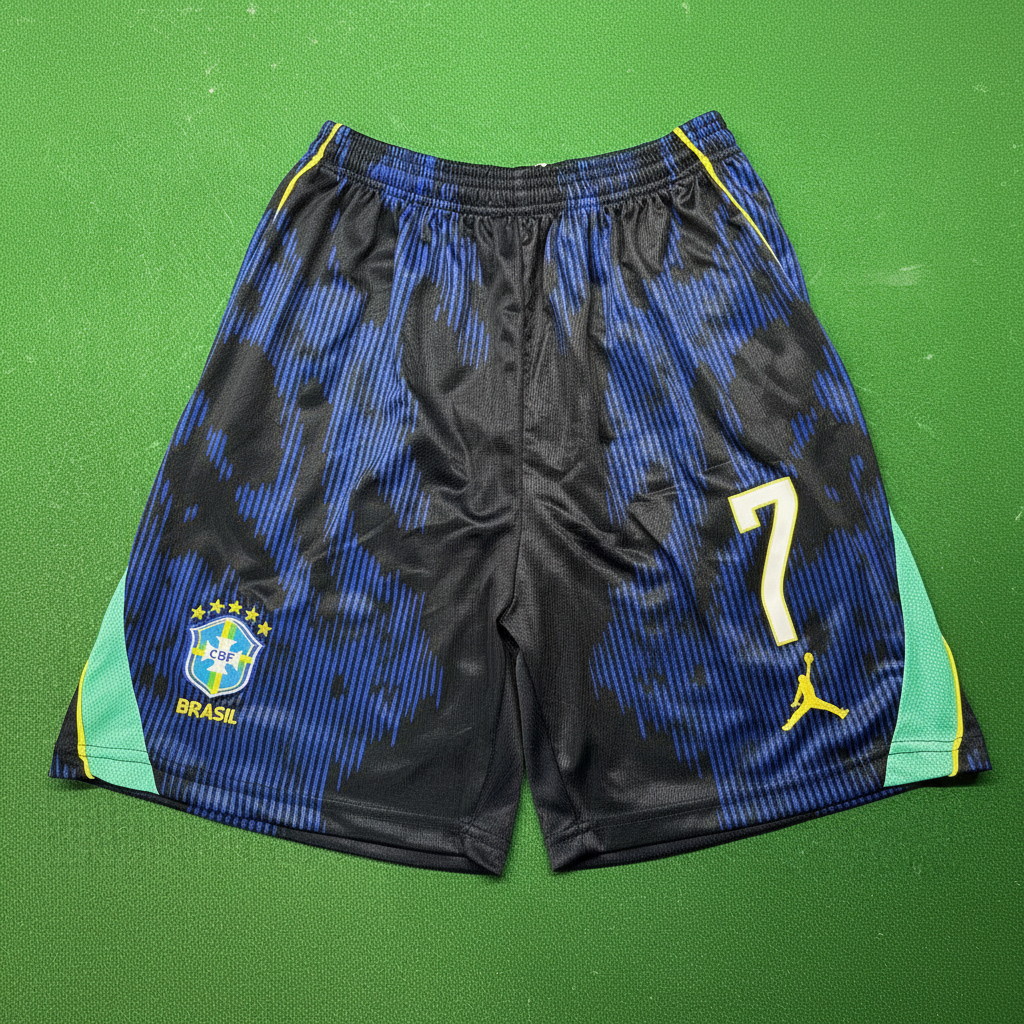Set Brasil VINI JR Jordan #7 – Black Edition | Tricou + Pantaloni